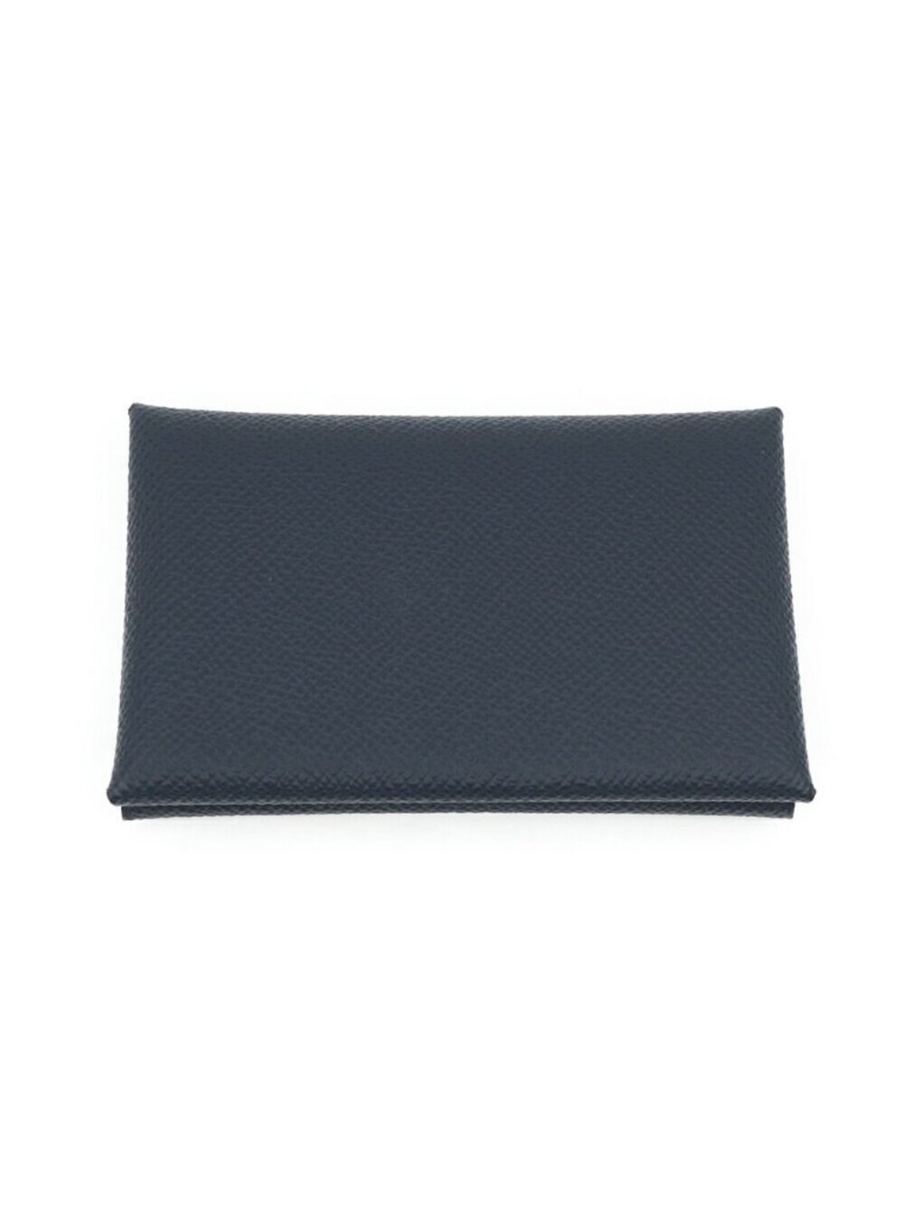 Hermes Calvi Duo Leather Ardoise Gray Silver Coin Case Box